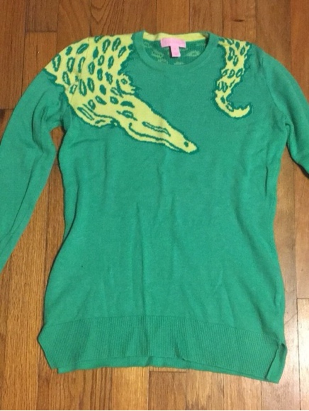 Lilly Pulitzer Alligator Charter Sweater featuring an intarsia knit gator design
